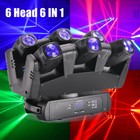 6 Head Led Rgb Moving Head Stage Lighting Beam Laser Bar Disco Party Dj Light