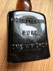 Rare Mount Vernon Pure Rye Whiskey Salesman Sample Amber Solid Glass Bottle Old