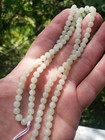 Hetian Jade Necklace 5mm Beads White Mutton Fat Seed Nephrite Oily                         