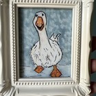Print Of My Art Christmas Goose Winter Cute miniature Painting small  Framed