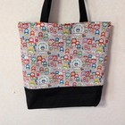 Handmade Cotton Tote Bag  Featuring A Cat Matryoshka Pattern