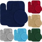 3-piece Solid Bathroom Bath Mat Contour Rug Set With Toilet Lid Cover  6 Mixture