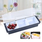 3 Tray Condiment Dispenser Compartment  Chilled Server Bar Fruit Caddy Food Box