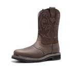 Mens Steel Toe Boots Western Boots Cowboy Boots Square Toe Leather Work Boots