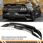 Gt500 Style Spoiler W  Smoke Gurney Flap Wicker Bill For 2015-2023 Ford Mustang