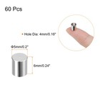 60pcs 4mm Column Leather Cord End Caps Silver