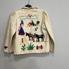 Vintage Women s Handmade Western Tourist Jacket Cream Mexican Embroidered Medium
