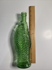 Vintage Green Glass Fish Decanter Bottle     Empty Novelty Wine Bottle 10 