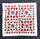 Table Top - Wall Hanging- Uzbek Suzani  40  X  39  - Silk Embroidery On Cotton