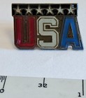 Vintage Patriotic Usa Enamel Lapel  Hat Pin W stars  gold Tone  new