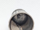 Antique Simons Bros Sterling Silver Chased Paneled Scroll Shield Sewing Thimble