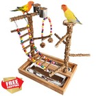 Bird Perch Play Stand Natural Wood Playground Cage Accessories For Parrots Co   