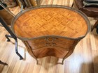 Louis Xv Style Kidney Shape Satinwood Bronze Mounted 3 Drawer Night Stand