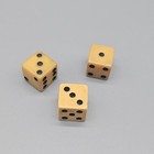 Vtg Butterscotch Bakelite Miniature Dice Lot Of 3 5 8 Gaming Casino Drilled Pip