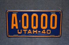 1940 Utah Sample License Plate