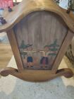 Antique Colonial Rustic Ornately Carved And Painted Wooden Rocking Baby Cradle