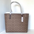 Coach City Tote Cv976 Large Brown Signature Canvas Shoulder Bag Original Pkg