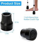 4 Pack 1-inch Heavy Duty Rubber Crutch Tips Replacement Cane Tips Non-slip
