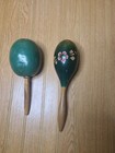 Vintage Mexican Maracas Gourd Shaker Music Mexico Hand Painted