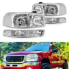 Headlights W  Bumper Lamps For 1999-2007 Gmc Sierra 1500 2500 2000-2007yukon Xl