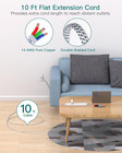 Extension Cord 10 Ft - Long Power Strip Surge Protector  6 Ac Outlet 4 Usb
