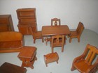 Vintage Dollhouse Miniature Furniture Mixed Lot Of 12 Wood Pieces