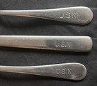 Usn Us Navy Vintage Silco Silverware Set Knife Fork Spoon Wwii Reed   Barton