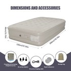 200cm Raised Inflatable Airbed Queen Air Mattress Built-in Pump Firm Support---