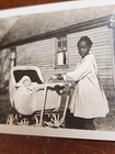 1910s 20s African American Young Nanny With Caucasian Baby In Stroller B w Photo
