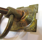One Antique Brass Singer Treadle Sewing Machine Cabinet Drawer Pull Ring Knob