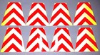 8 Reflective Fluorescent Yellow And Red Chevron Fire Helmet Tetrahedrons Tets --