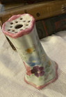 Antique Porcelain Hat Pin Holder  Hand Painted  4 5  X 3  Slight As Is Imperfect