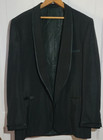 Classic 50s Vtg Black Tuxedo Suit 42l Shawl Collar Satin Trim Union Usa 37 31