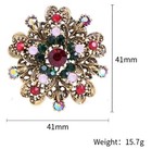Multicolor Rhinestone Flower Christmas Wreath Brooch Festive Pin Designer Style 