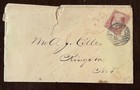 Rare 1861 Boston  paid  Cover Red Cancel With Painting Billing Invoices