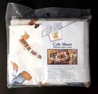 Vintage Daisy Kingdom  blue Jean Teddy Bear  Crib Sheet 28  X 52  New Nos