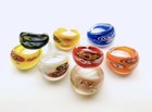 Murano Style Glass Rings Lot  10  Bohemian Party Favors Mixed Sizes Millefiori