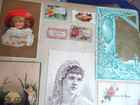 2 1876 Antique Scrapbook Pages - Scraps On 3 Sides - Calling  Trade Cards   More