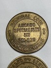 2 Rare Arcade Specialists National Coin Home Of Same Day Board Service Token Am1