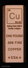 1 Pound Lb Copper Bar Trapezoid Ingot Element Design