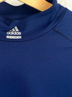 Adidas Climawarm Techfit Men s L Blue Logo Mock Neck Ls Compression Tee