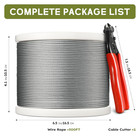 500ft 1 8  T316 Stainless Steel Cable  Wire Rope Aircraft Cable For Deck Cable R