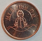 My Baptism Day  girl  Lds Mormon Counter Stamped Punched On Lincoln Cent Coin