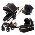New 3 In 1 Baby Stroller With Safety Baby Car Seat Base Super Quality V9 Model