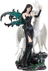Black Fairy With White Dragon Collectible Figurine Decorative 10  Tall