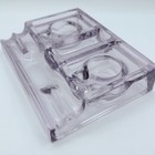 Antique Glass Desk Caddy Inkwell Art Deco Double Ink Well Pen Holder Purple
