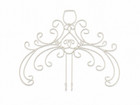 Cream White Ornate Metal Wreath Hanger Scrollwork Decorative Wall Door Holder