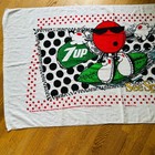 7-up Soda See Spot Surf Beach Towel Polka Dot Graphic 1989 33x60 Vintage