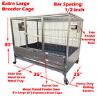 36  X-large Single Bird Parrot Breeder Rolling Cage Green Cheek Conure Cockatiel