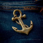 Brass Vintage Nautical Ship Anchor Keychain Key Holder Pendant For Bags